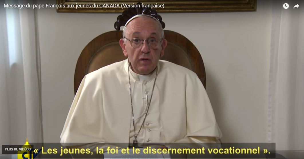Message du Pape François aux jeunes canadiens