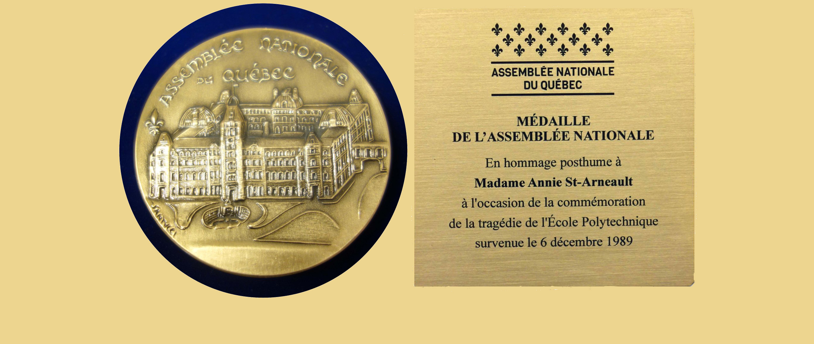 La Médaille de l'Assemblée nationale aux victimes de Polytechnique